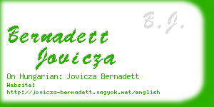 bernadett jovicza business card